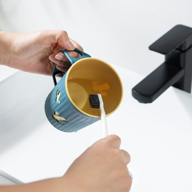 (現貨)好了好樂享生活-仙人掌漱口杯 帶手柄漱口杯 自帶插槽 洗漱杯 牙刷杯 仙人掌杯子 雙層漱口杯 刷牙杯-細節圖2