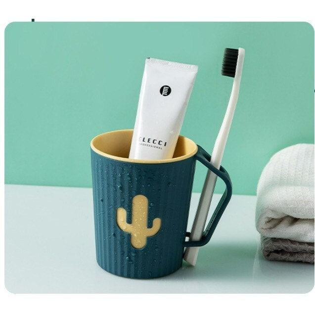(現貨)好了好樂享生活-仙人掌漱口杯 帶手柄漱口杯 自帶插槽 洗漱杯 牙刷杯 仙人掌杯子 雙層漱口杯 刷牙杯-細節圖4