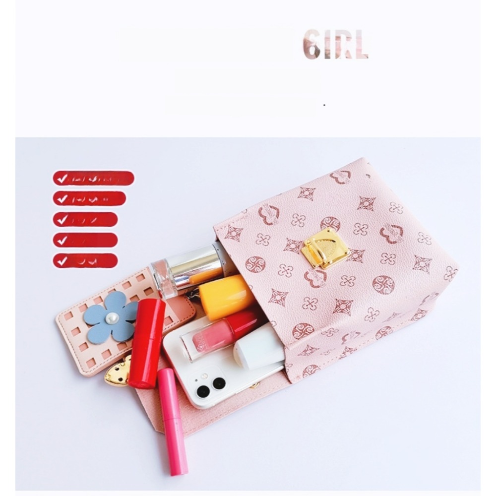 通通現貨99元 復古印花拼色小方包 拼色豎款手機女包-細節圖3