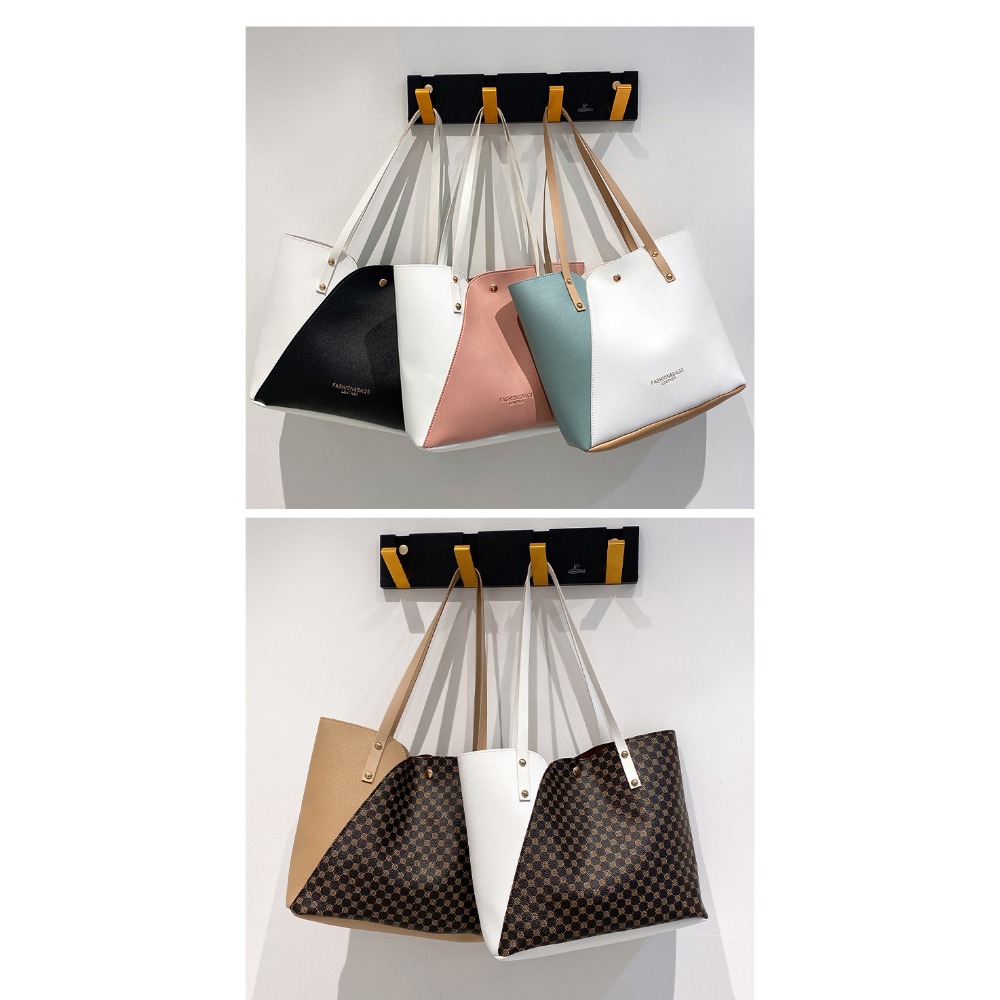 通通現貨99元 時尚撞色托特包 女手提包 肩背包-細節圖2