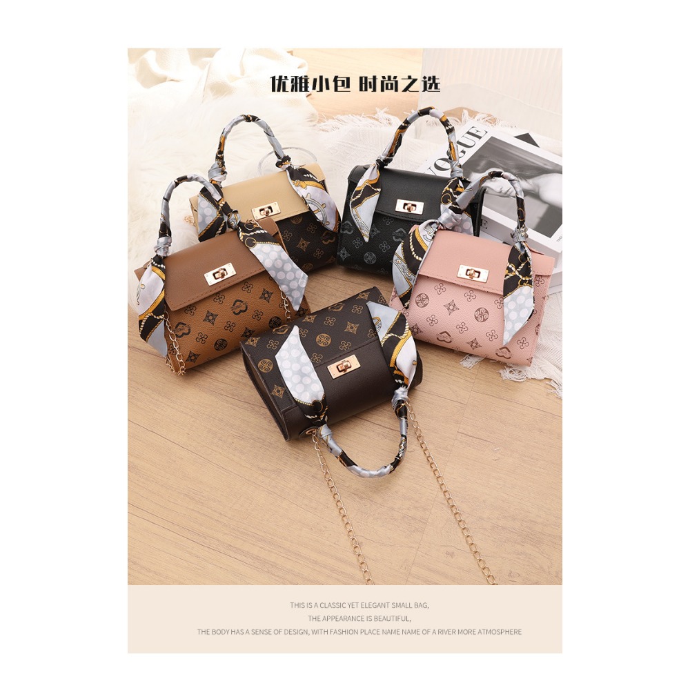 通通現貨99元 清新甜美女用小方包 凱莉包 印花絲巾肩背包 手提包-細節圖3