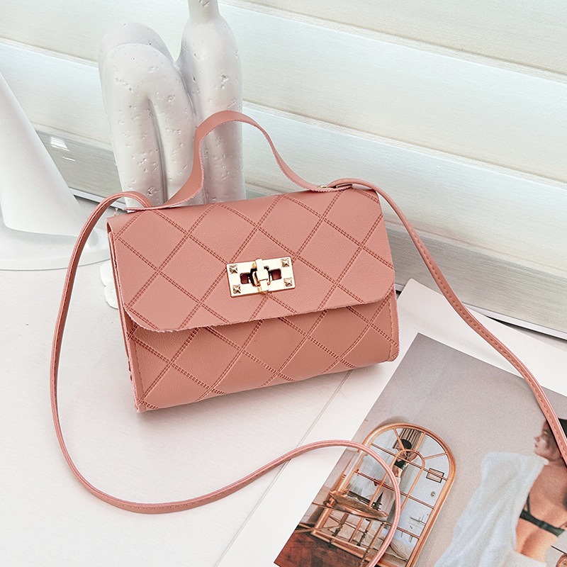 通通現貨99元 壓花菱格小方包 時尚女包 肩斜背包-規格圖4