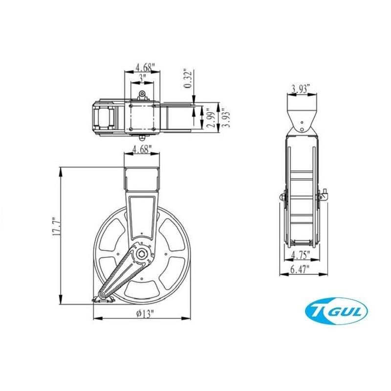 F330A 10米長 自動收管器、自動收水管器、自動泡沫管收管器、捲水管器、水管輪座、水管捲管器、捲水管輪、橡膠水管輪-細節圖2