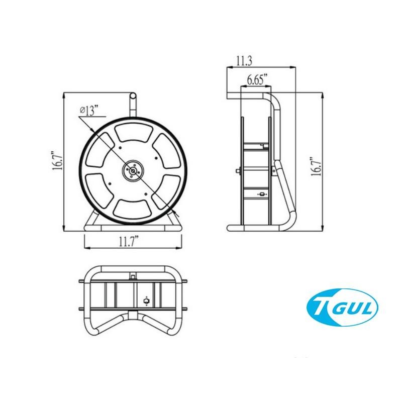 H100 20米 手動收管器、風管、空壓機風管、空壓管、氣壓管、高壓管、PU夾紗管、捲管輪、捲管器、風管輪、HR100H-細節圖2