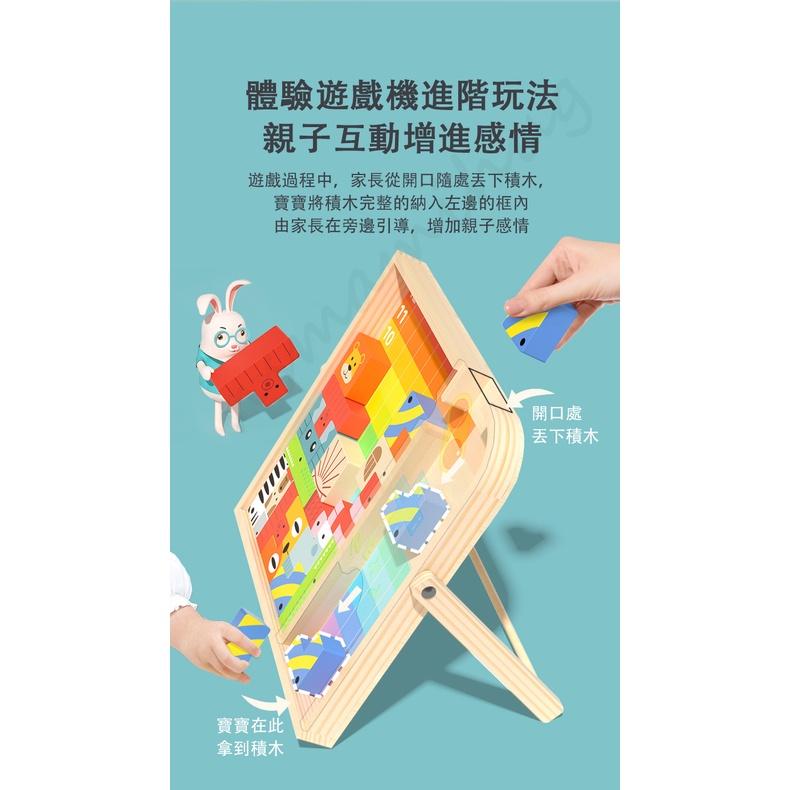 【24H台北出貨】正品 Onshine 俄羅斯方塊 3D 立體 積木拼圖 動物認知 兒童禮物 木頭 邏輯思維 兒童禮物-細節圖2