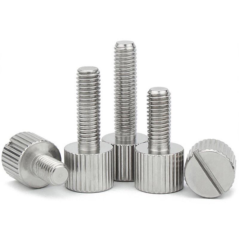 (2/4支裝)304不鏽鋼 開槽 手擰螺絲 一字槽 竪紋 滾花 螺釘 平頭螺絲M3 M4-細節圖2