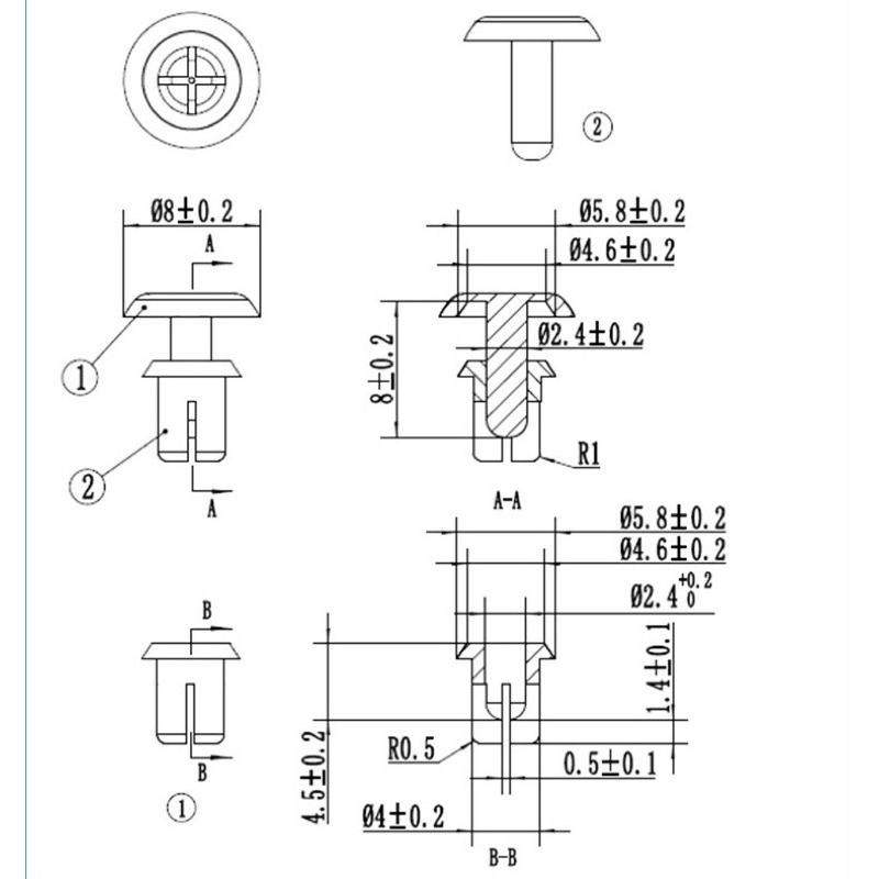 (8*4/10個) 汽車 絕緣蓋板 固定鉚釘 通用型 塑料 膨脹穿心釘 螺絲卡扣 卡子-細節圖6