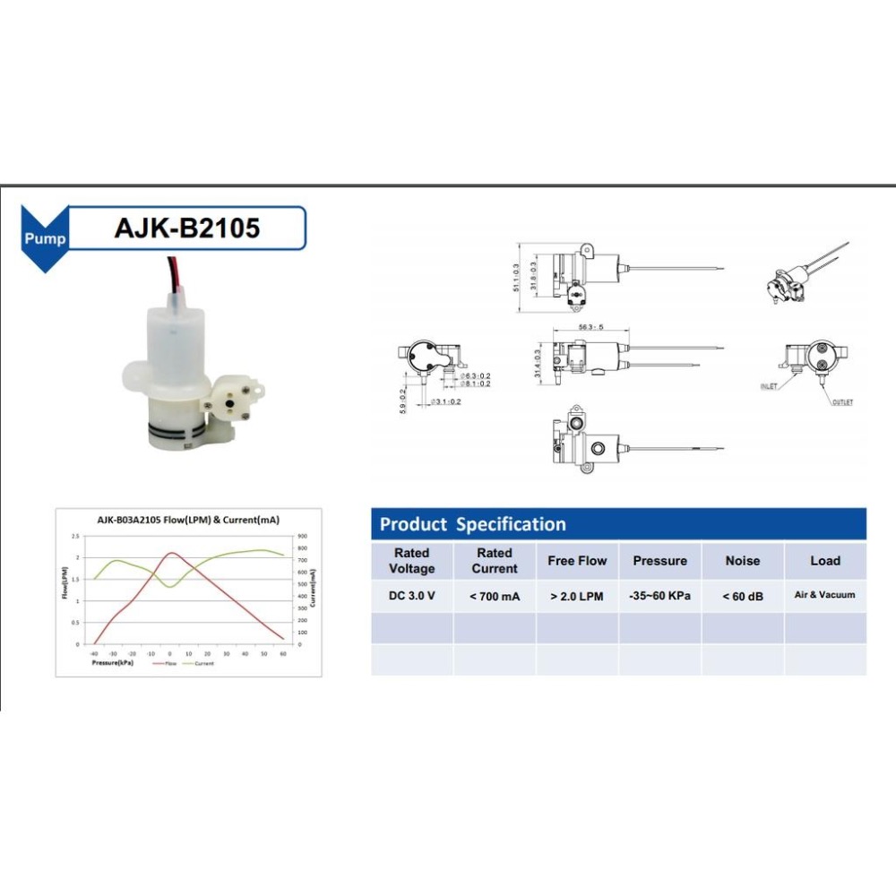 迷你型DC3V打氣泵 負壓泵 隔膜泵 帶進氣過濾器 實驗 醫療氣泵 進口微型真空泵-細節圖6