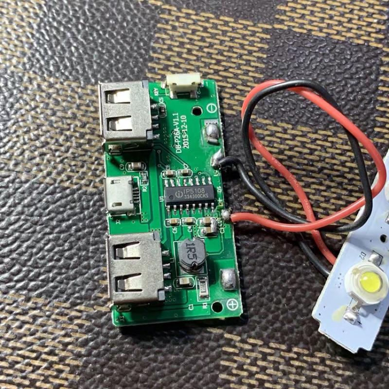 (全新庫存)充電寶主板 IP5108方案 5V2A同步整流 高效率 蘋果識別電阻 帶照明-細節圖2