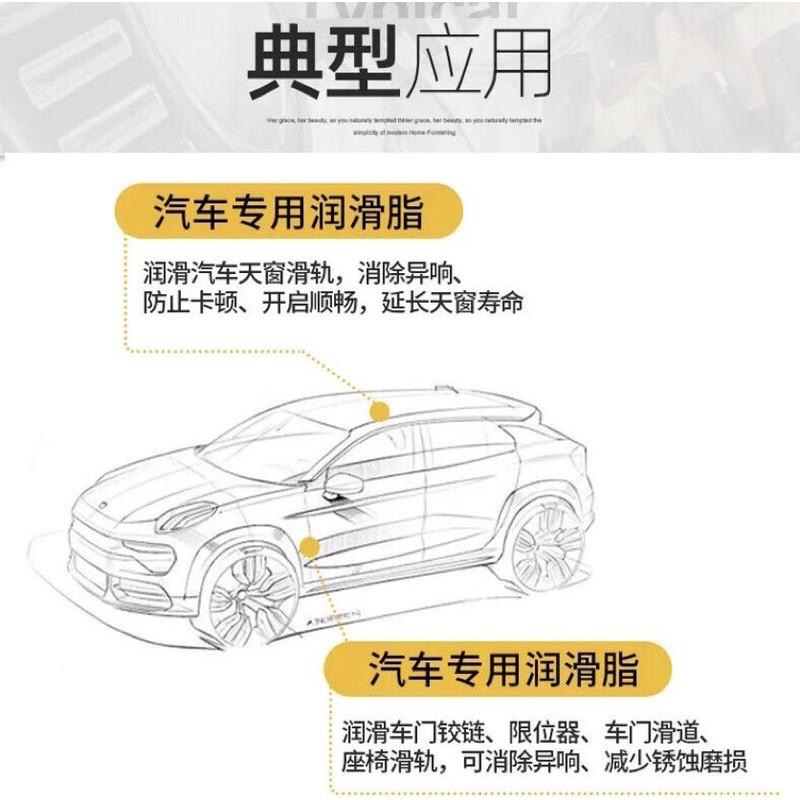 送毛刷/車用白色特種潤滑脂 天窗滑軌 六角鎖 鉸鏈 軸承 齒輪 潤滑-細節圖4