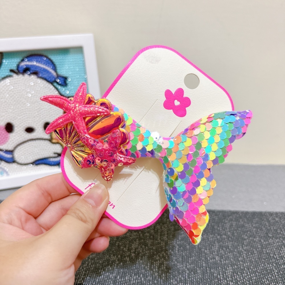 《髮飾》亮片人魚尾巴壓夾·6色 現貨實拍-細節圖3