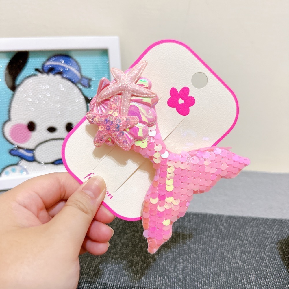 《髮飾》亮片人魚尾巴壓夾·6色 現貨實拍-細節圖6