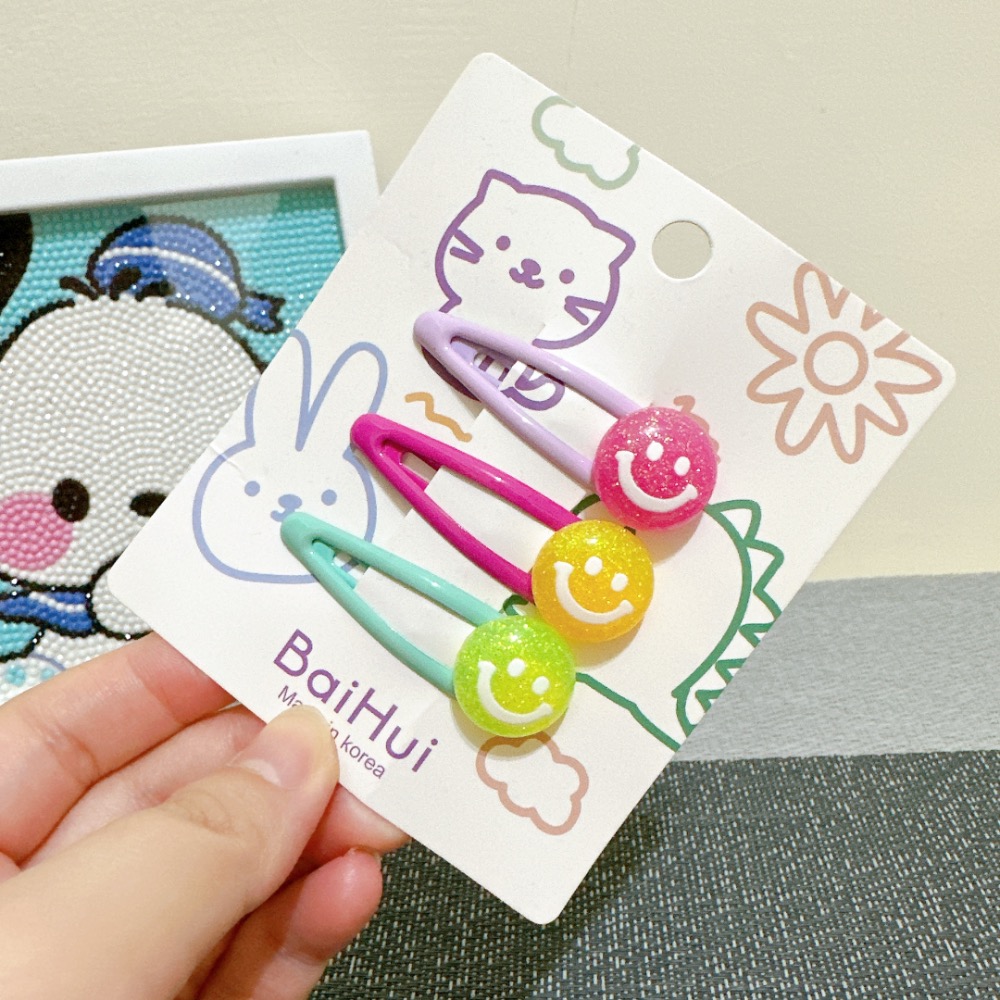 《髮飾》韓版微笑髮夾BB夾3入組·4款 現貨實拍-細節圖4