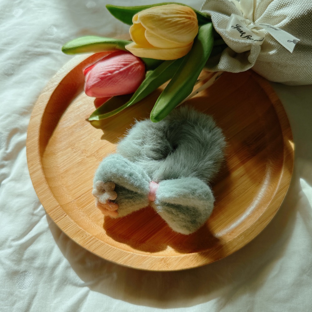 蝴蝶結毛毛髮圈［荳荳童心飾界］-細節圖4