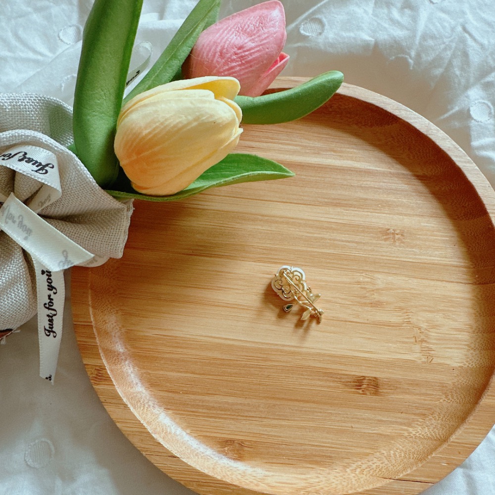 山茶花朵造型胸針［荳荳童心飾界］-細節圖2