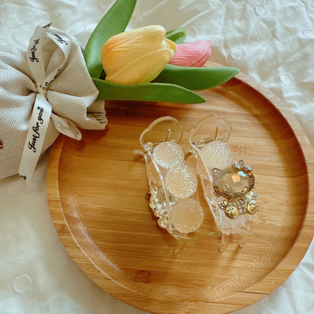 貓頭亮鑽雙面丸子夾［荳荳童心飾界］-規格圖3