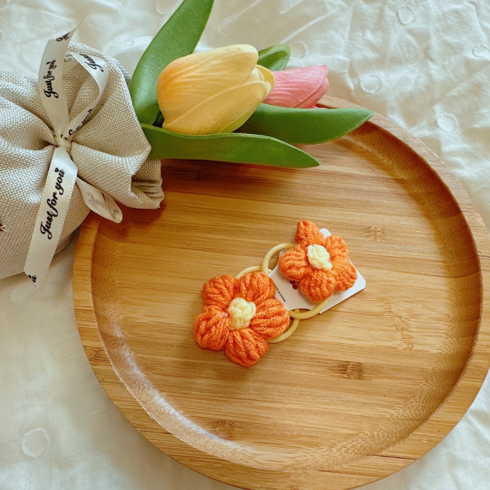 毛線編織花花髮圈［荳荳童心飾界］-規格圖2