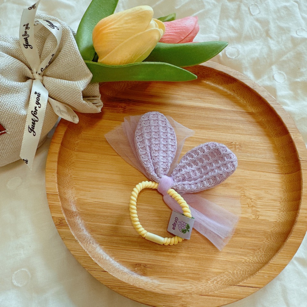 紗紗兔耳朵造型髮圈［荳荳童心飾界］-細節圖2