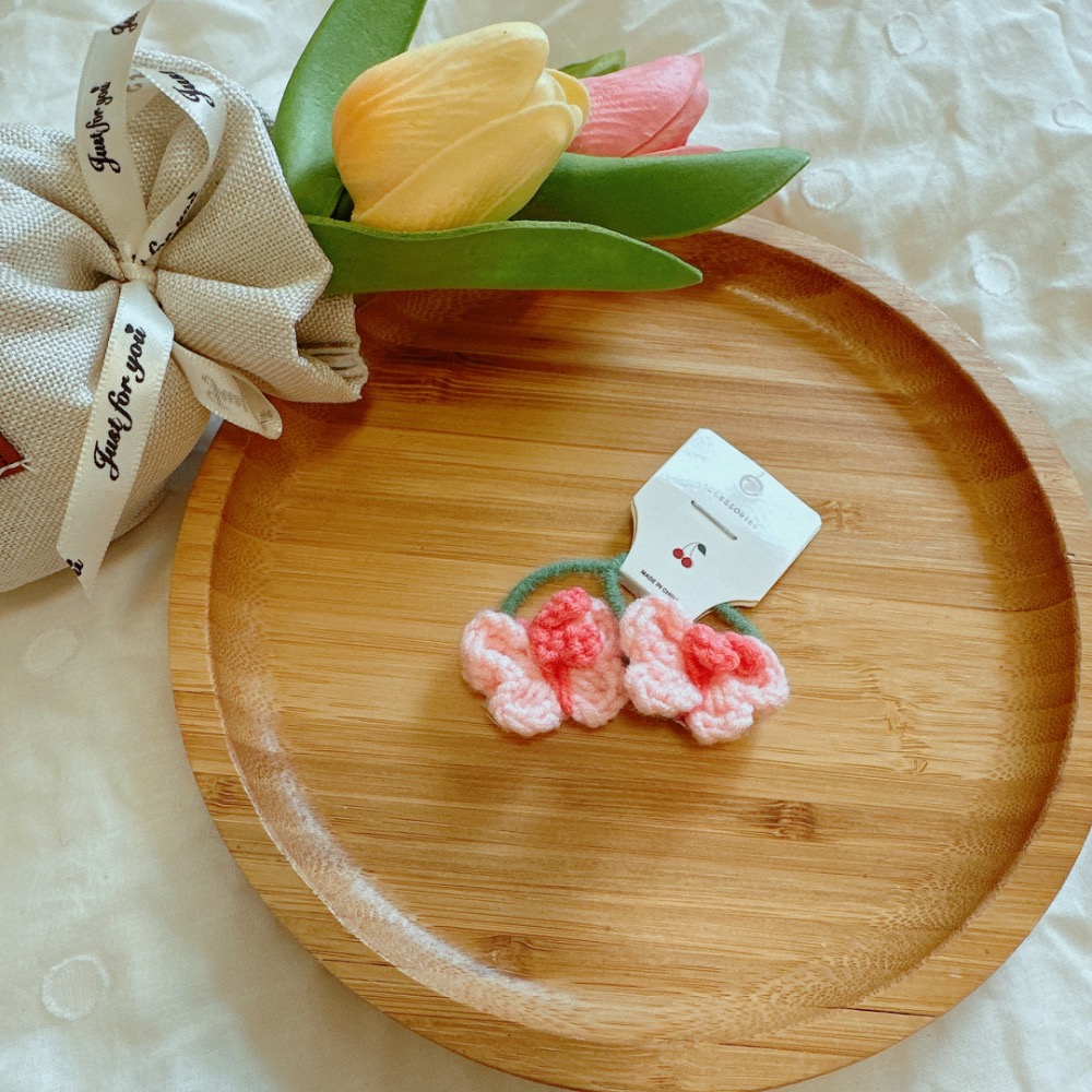 毛線編織蝴蝶髮圈［荳荳童心飾界］-細節圖5