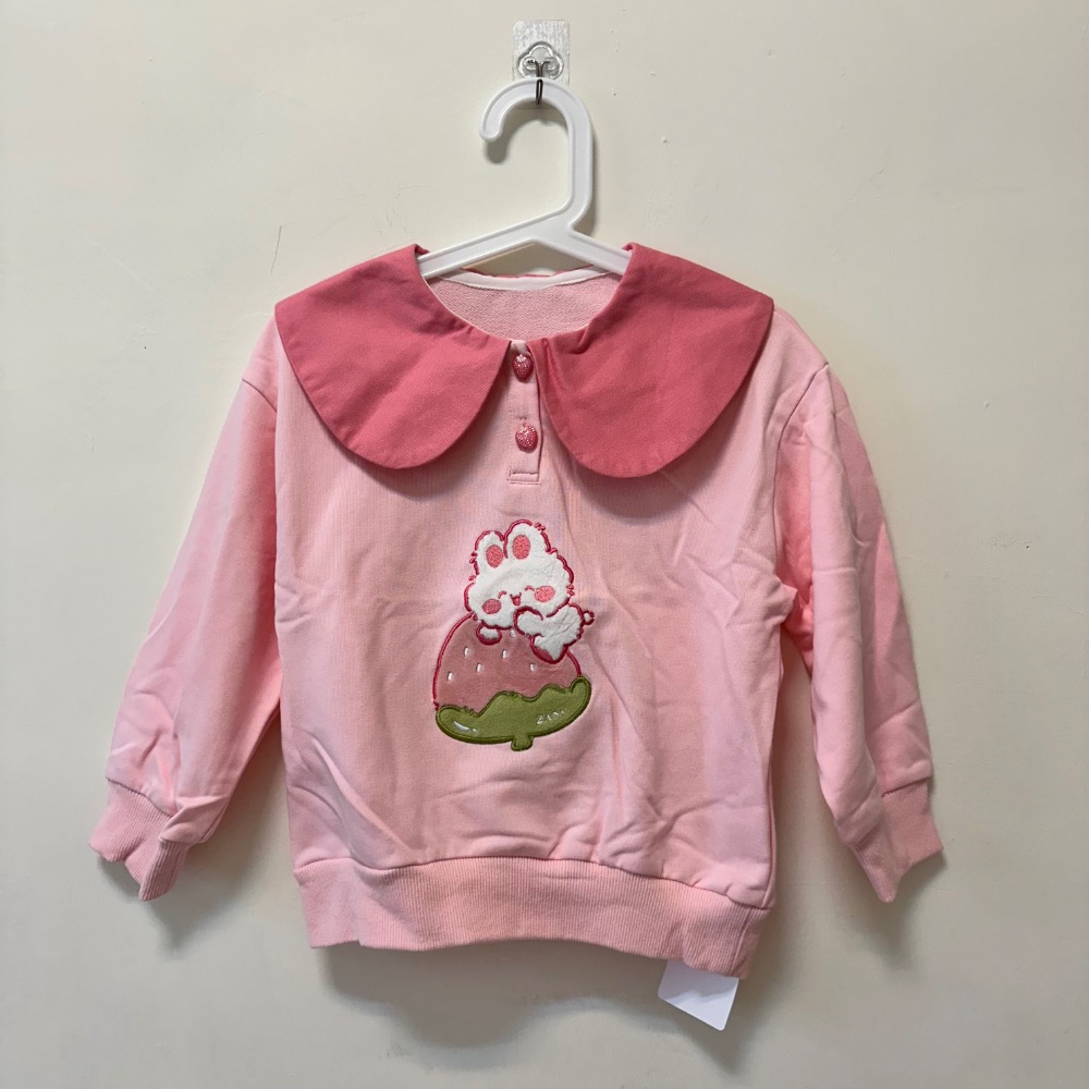 秋冬款兔子草莓長袖套裝·110碼 現貨實拍［荳荳童心飾界］-細節圖2