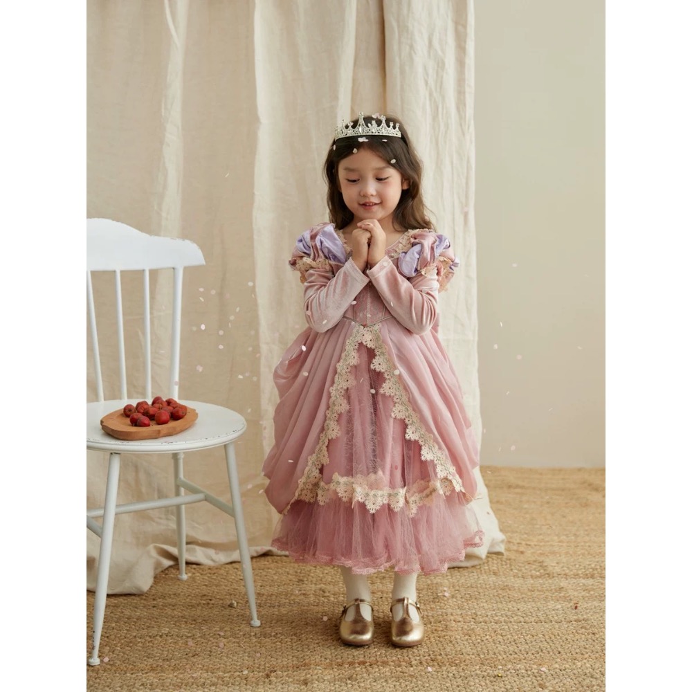 秋冬款公主風重工禮服裙·110碼 現貨實拍［荳荳童心飾界］-細節圖3