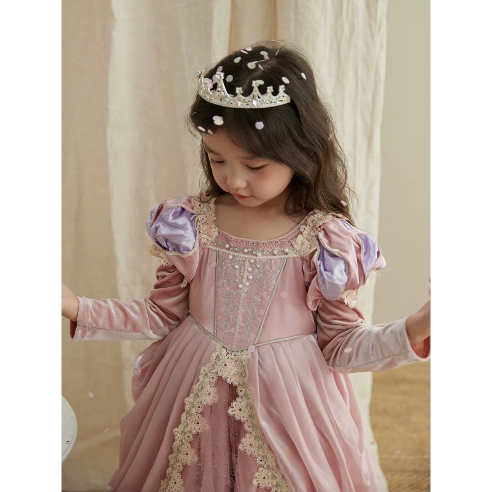 秋冬款公主風重工禮服裙·110碼 現貨實拍［荳荳童心飾界］-細節圖4