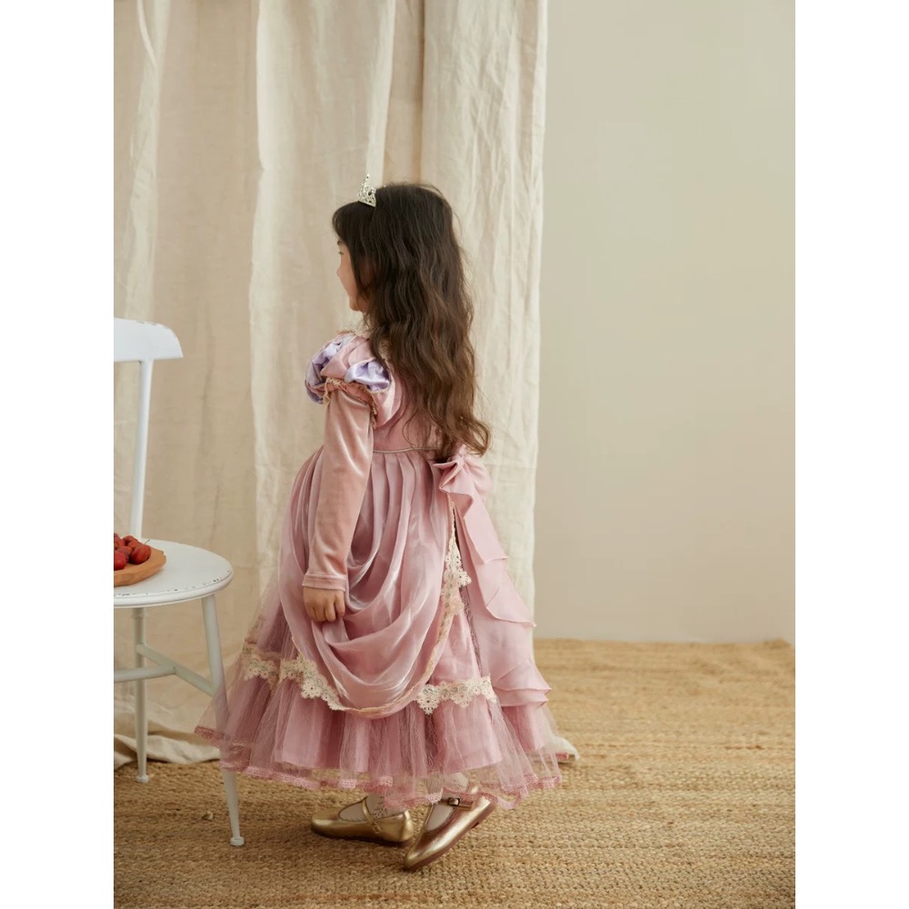 秋冬款公主風重工禮服裙·110碼 現貨實拍［荳荳童心飾界］-細節圖5