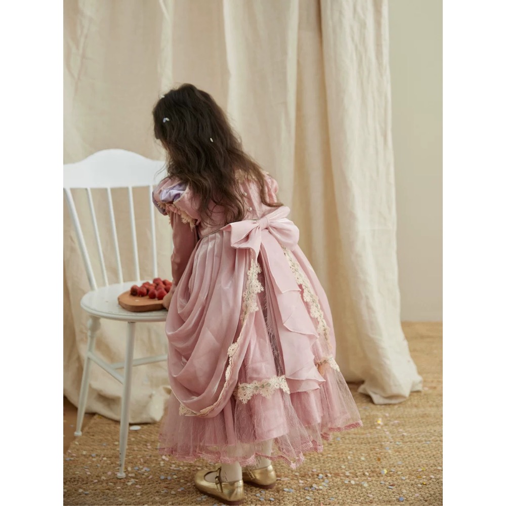 秋冬款公主風重工禮服裙·110碼 現貨實拍［荳荳童心飾界］-細節圖6