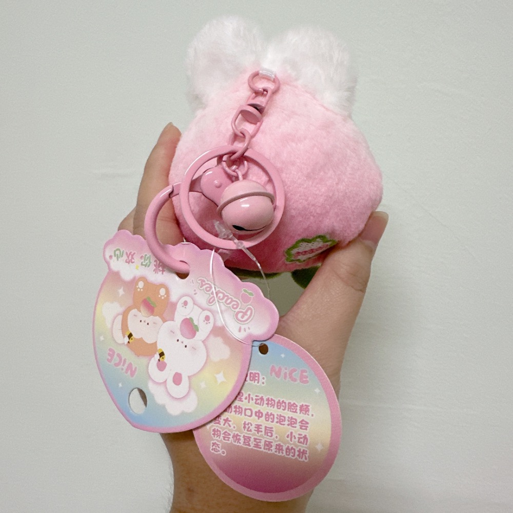 桃你歡心兔子吐泡泡掛件［荳荳童心飾界］-細節圖2