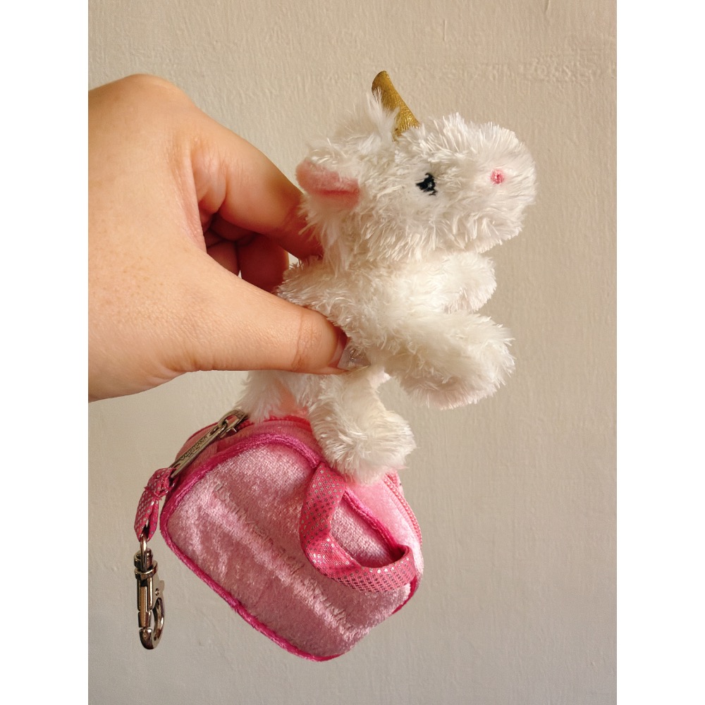 （中古）環球影城 迷你手提包獨角獸 娃娃吊飾-細節圖3