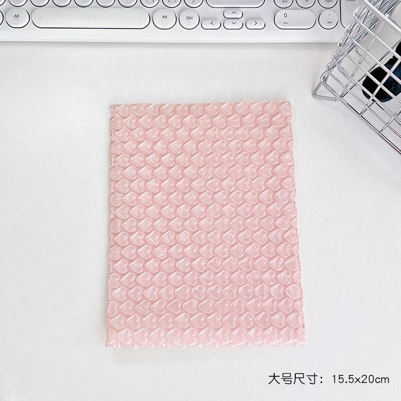【湘湘小舖❤️】粉色愛心氣泡袋打包泡泡紙包裝心形泡沫袋防震膜氣泡信封袋保護袋-細節圖7