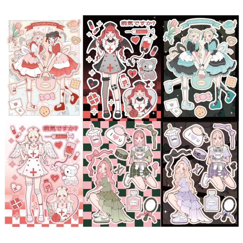 【湘湘小舖❤️】辣子星海莉人物貼紙甜亚女孩手帐咕卡贴纸咕本手账手机壳贴纸-細節圖9