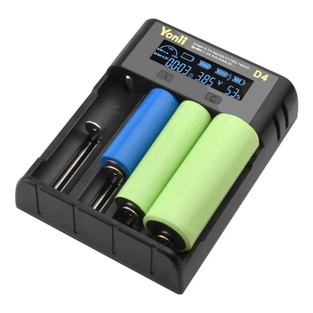 YONII 18650充電器4槽 21700鋰電池四槽 26650AA5 號鎳氫LCD充電器-細節圖2