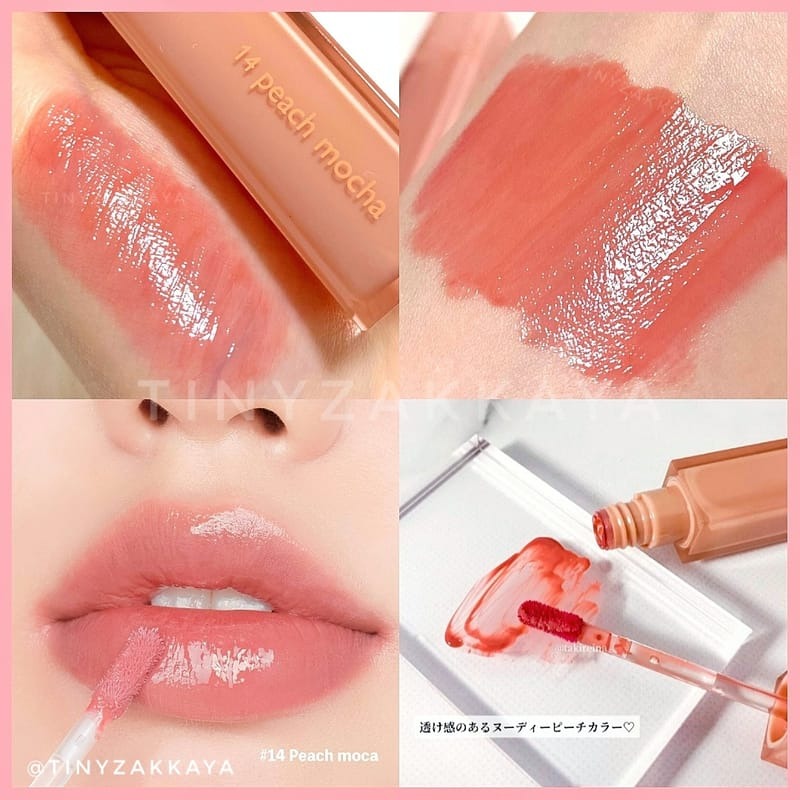 現貨在途｜rom&nd Dewy·ful Water Tint 清透水感光彩染唇釉 Peach Mocha 日本限定色-細節圖3