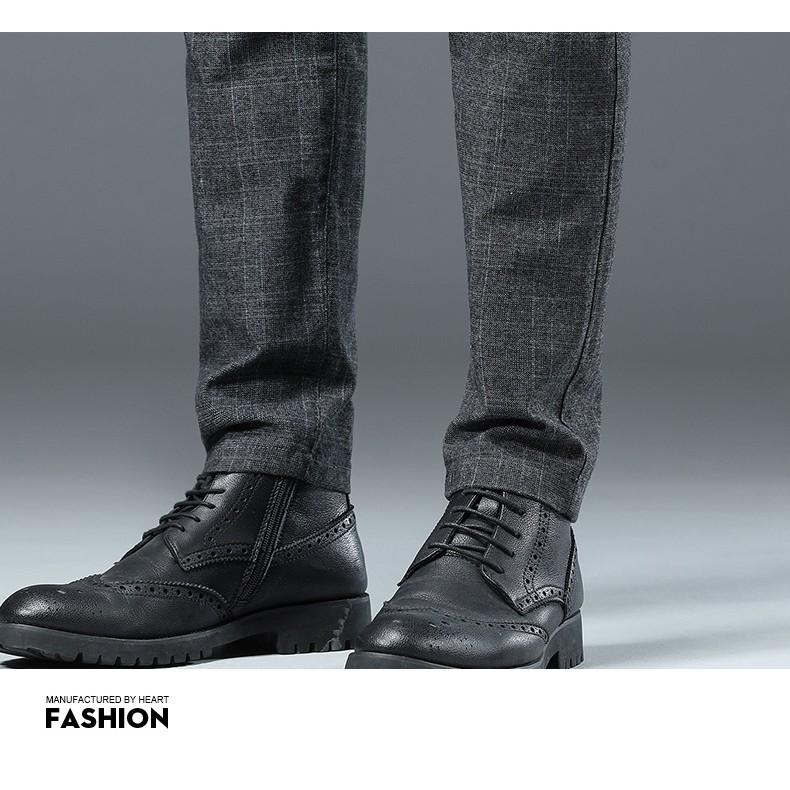 【AT 潮玩藝】 西裝褲 長褲 褲子 男生褲子 黑色褲子 直筒褲 男生西裝褲 韓系格子休閒褲 工作褲 1950-細節圖9