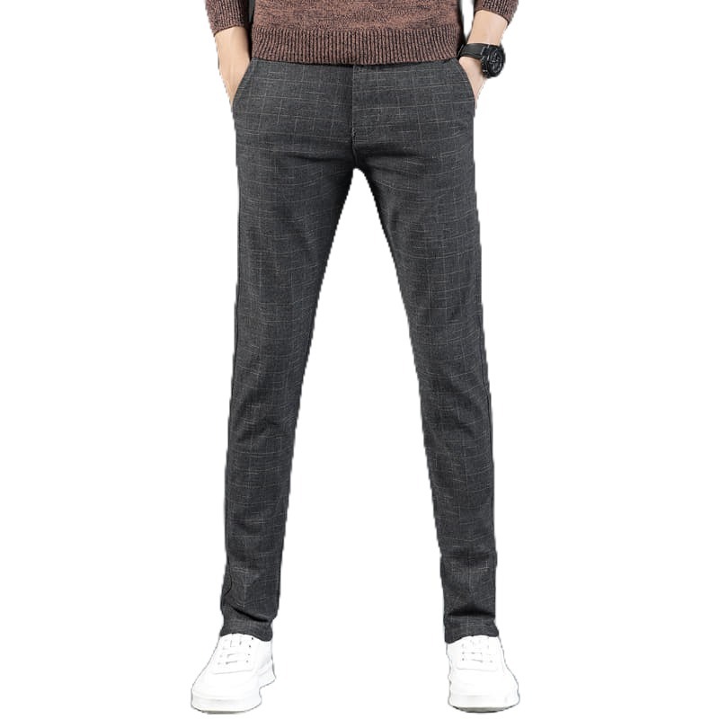 【AT 潮玩藝】 休閒褲 西裝褲 長褲 褲子 直筒褲 休閒褲男 休閒長褲男 格子褲女生 長褲女 長褲男  688-細節圖3