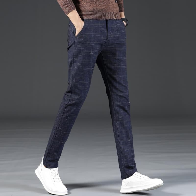 【AT 潮玩藝】 休閒褲 西裝褲 長褲 褲子 直筒褲 休閒褲男 休閒長褲男 格子褲女生 長褲女 長褲男  688-細節圖9