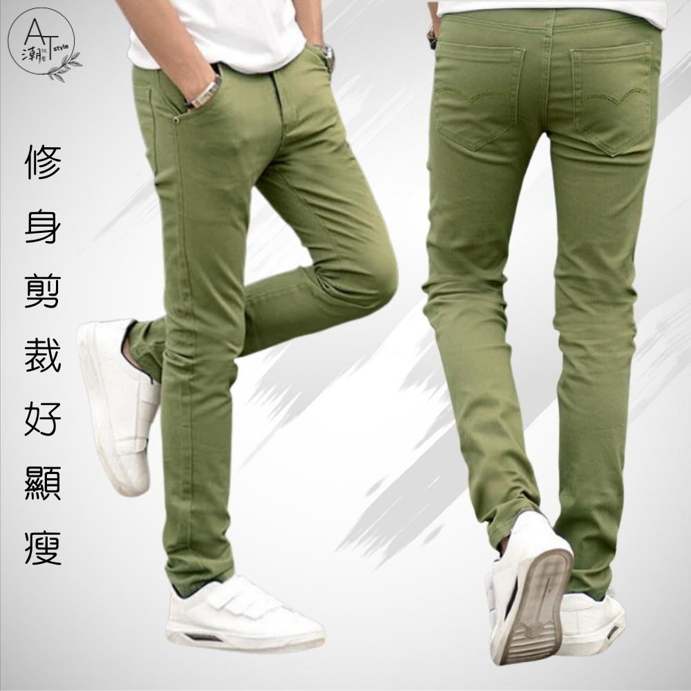 【AT 潮玩藝】 長褲 休閒褲 褲子 直筒褲 休閒長褲 長褲男 韓版修身彈力休閒褲 <高雄出貨>  四口袋 8008-細節圖3