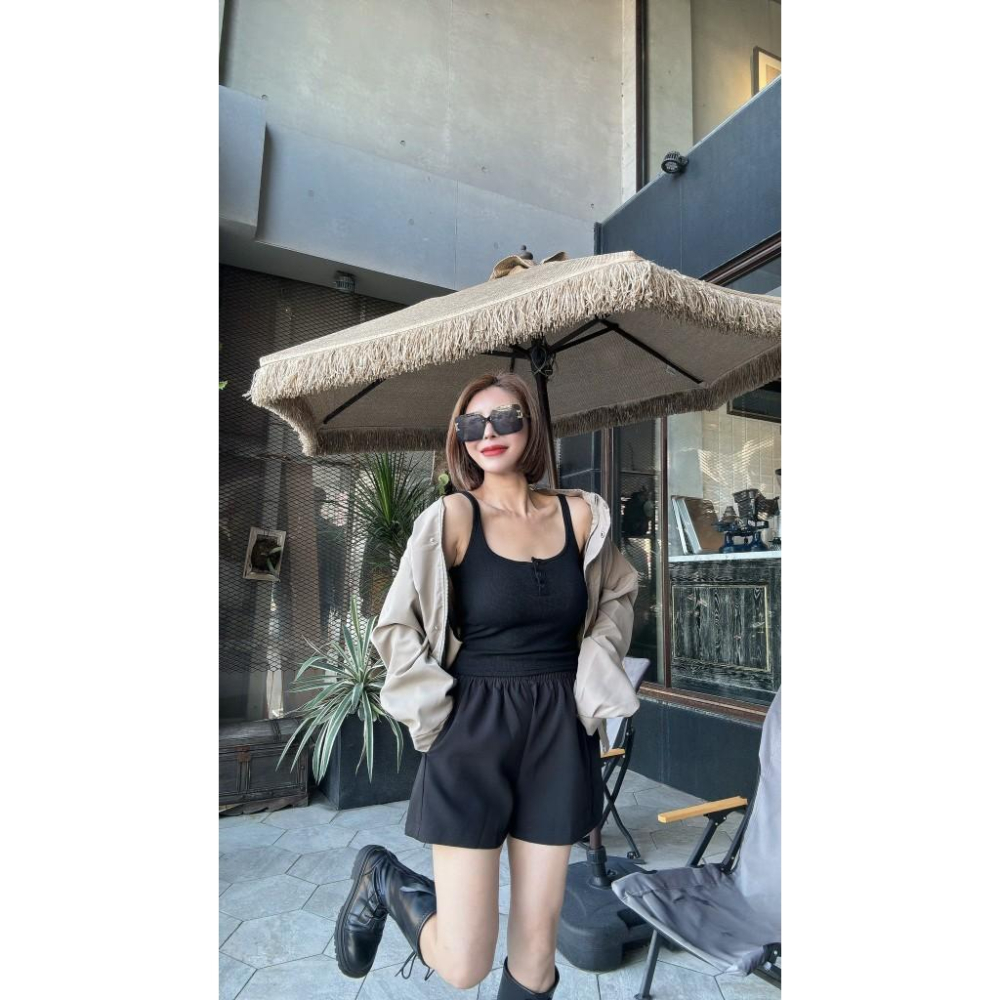 AT女裝｜全館現貨｜棉花糖女孩可以穿的短褲 彈力硬挺短褲-細節圖2