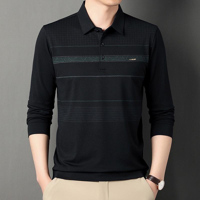 幾何翻領 秋冬新款polo衫 秋季長袖polo衫 男款polo衫 長袖polo衫 832-細節圖7