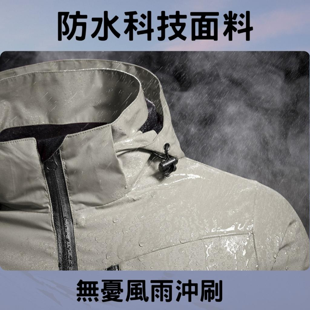 防水登山外套 防風外套 夾克 連帽風衣外套 男外套 外套男 厚外套 1899-細節圖2