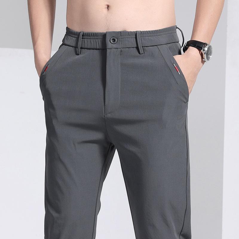 長褲男 休閒褲 長褲 褲子 彈力長褲 男生褲子 直筒褲 冰絲長褲 西裝褲 休閒褲 韓版長褲 男長褲 8876-細節圖6