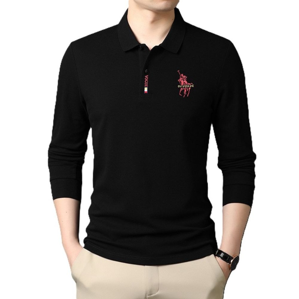 長袖polo衫 秋冬 簡約 polo衫 長袖男 男長袖 刺繡 條紋 bb24-規格圖9