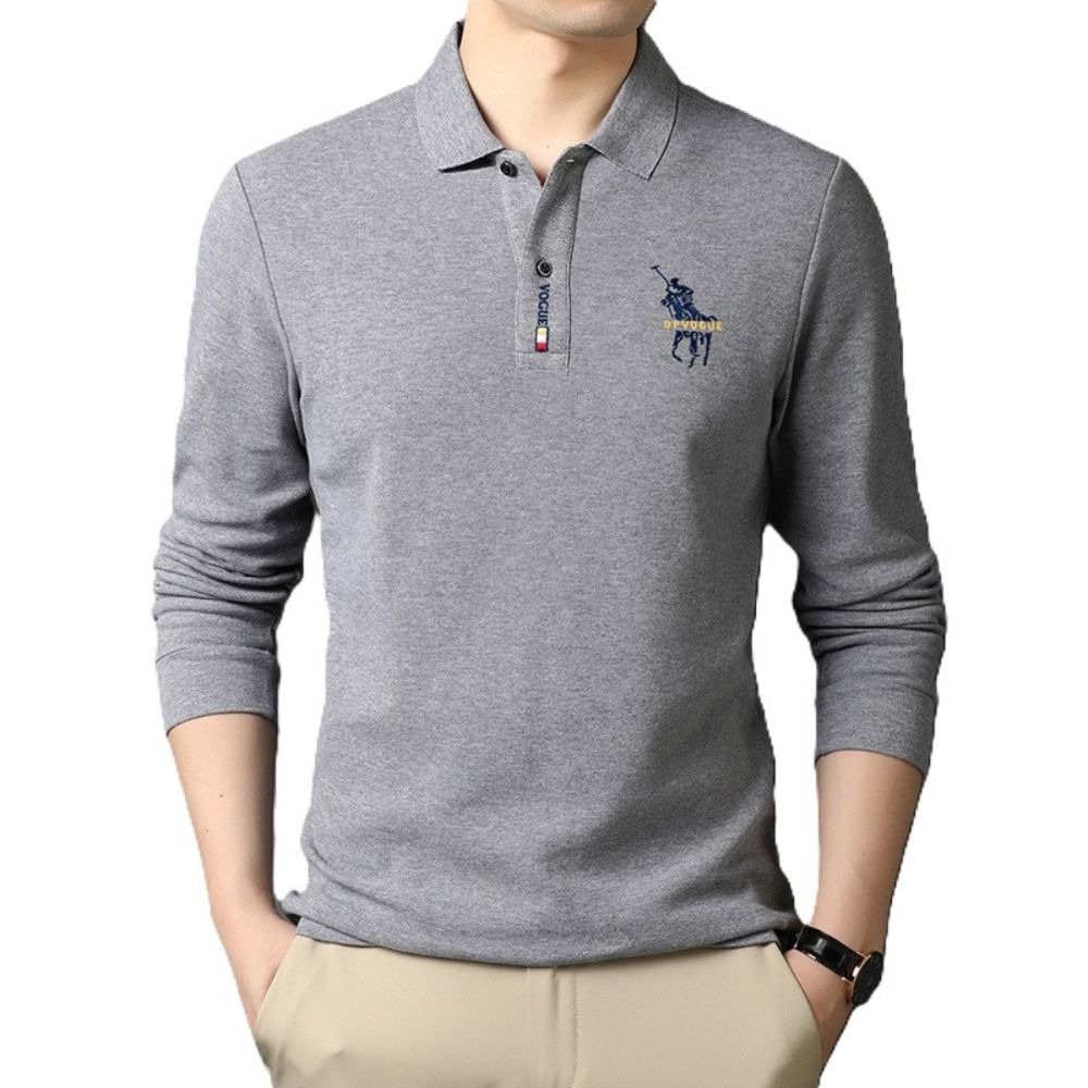 長袖polo衫 秋冬 簡約 polo衫 長袖男 男長袖 刺繡 條紋 bb24-規格圖9