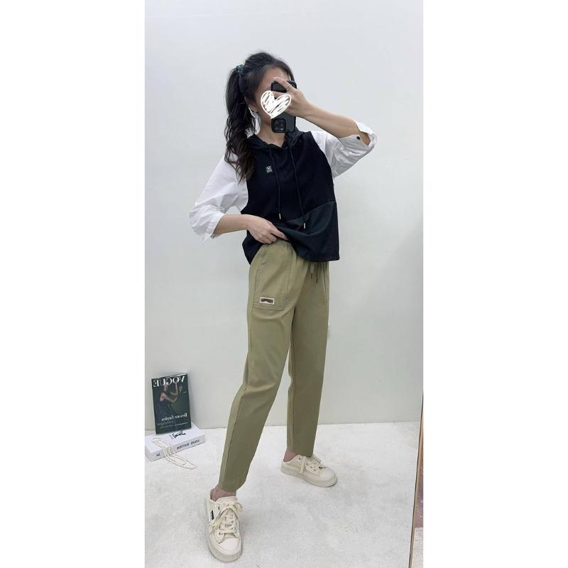 AT|女裝 高雄現貨 隔日到貨 超級彈力 皮標高磅萊卡褲 女彈力休閒褲-細節圖4