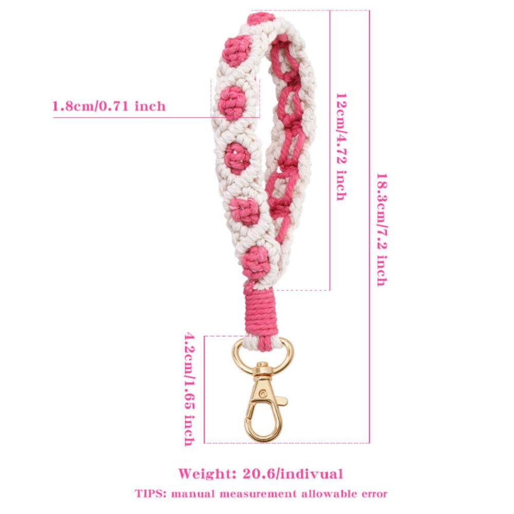 AT｜彩色小花手工編織掛繩 編織鑰匙圈 編織吊飾 包包吊飾 編織配件 鑰匙扣 生日禮物 小物-細節圖2