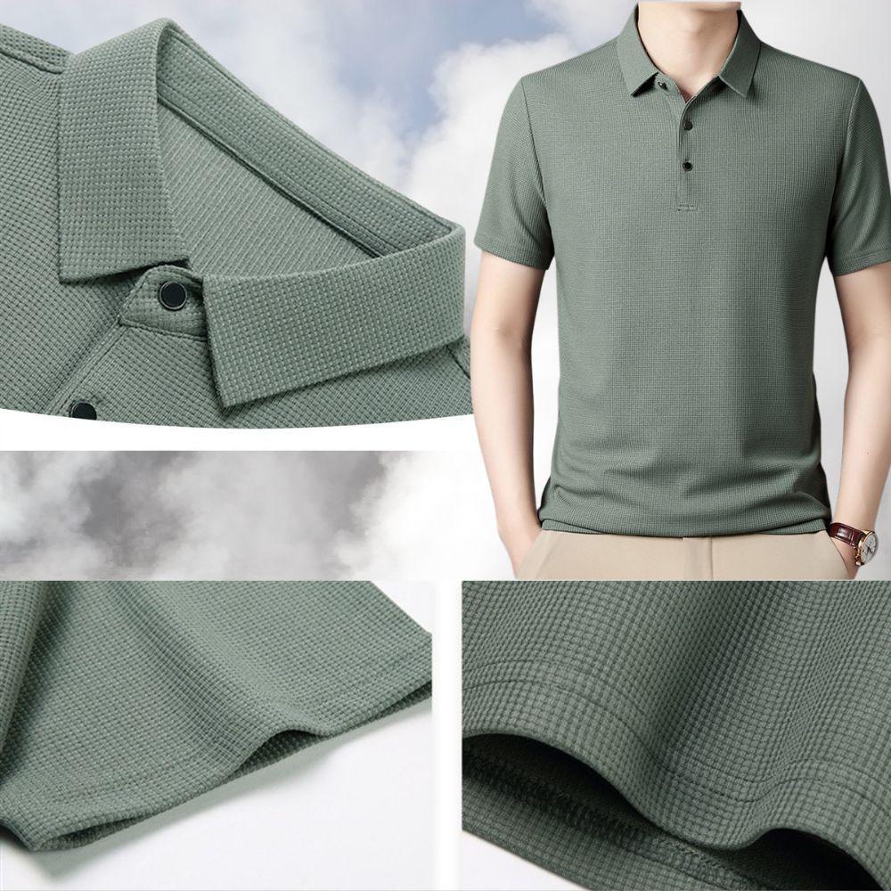 華夫格吸濕排汗POLO短衫 短袖polo衫 polo 男生上衣  排汗衫 速乾 休閒POLO衫 高級感LJ-669-細節圖4