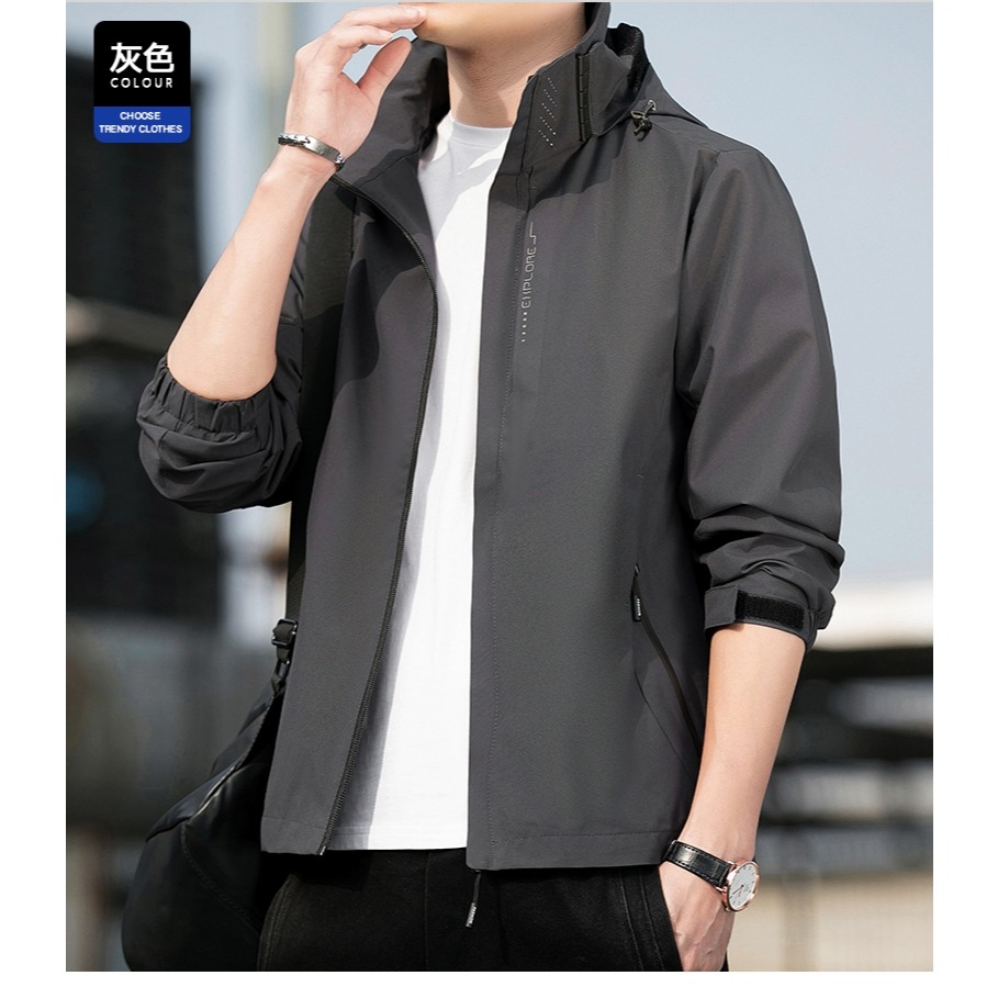 【AT 潮玩藝】衝鋒外套 連帽外套 衝鋒衣 風衣 登山服 防風外套 夾克 連帽風衣外套 外套男 厚外套 6266-規格圖7