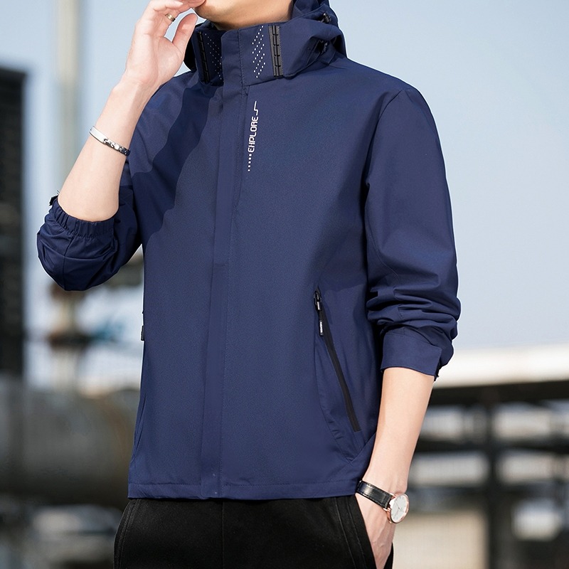 【AT 潮玩藝】衝鋒外套 連帽外套 衝鋒衣 風衣 登山服 防風外套 夾克 連帽風衣外套 外套男 厚外套 6266-規格圖7