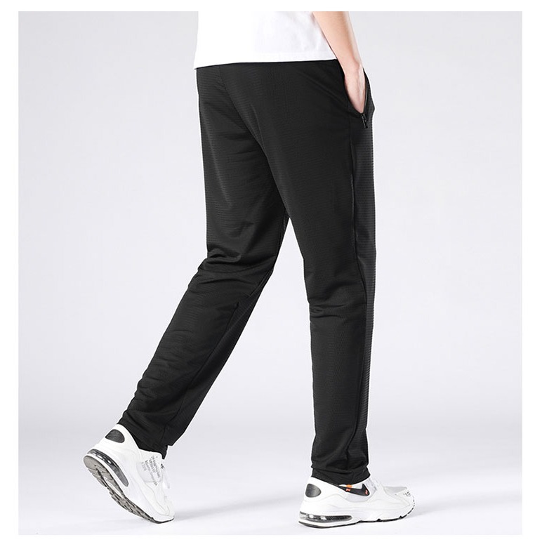 【AT 潮玩藝】冰絲長褲 口袋拉鍊長褲 彈力長褲 長褲 男長褲 運動褲 休閒褲 運動長褲 束口褲 男生褲子 icep1-細節圖7